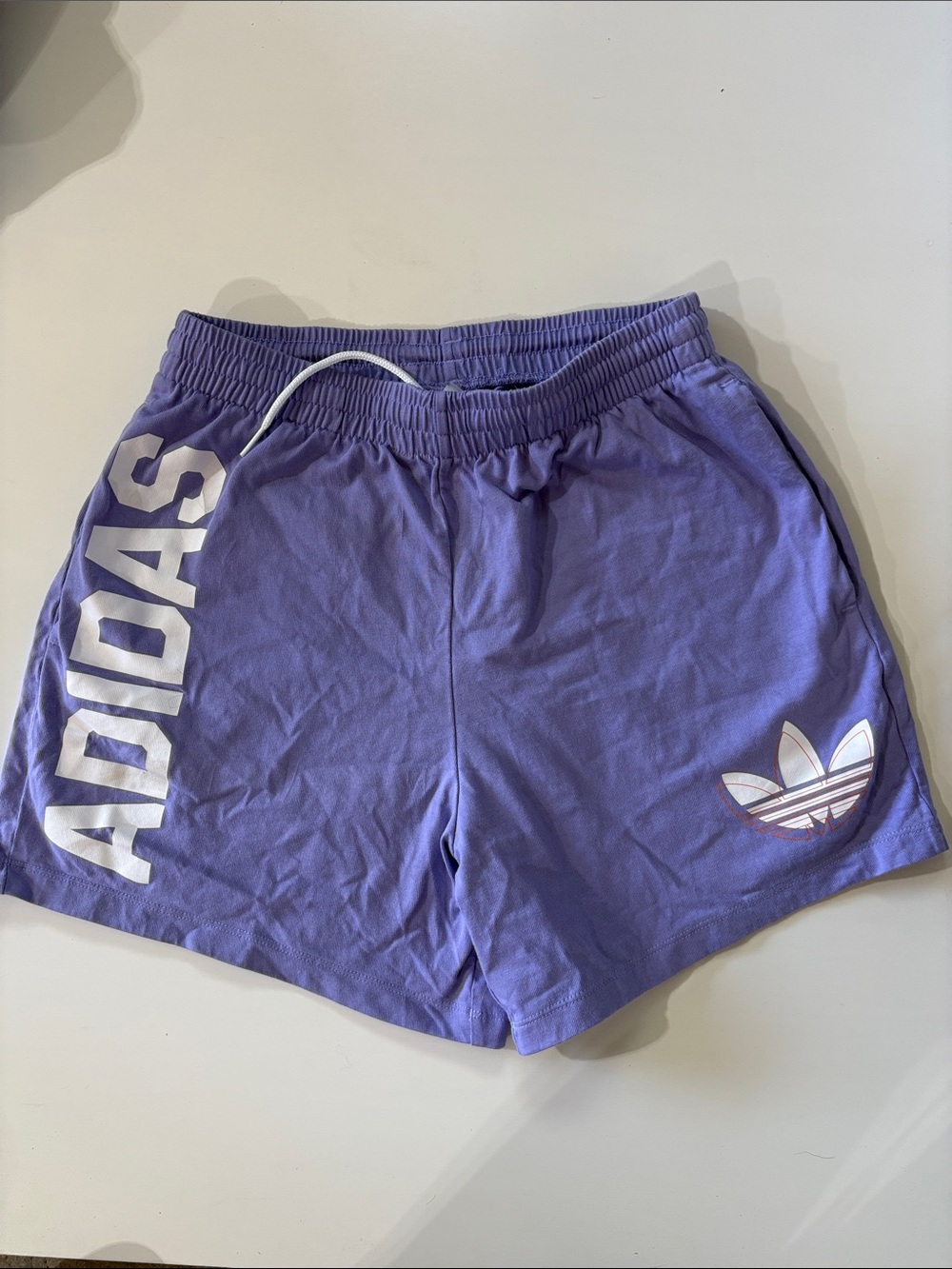 adidas Lavender Athletic Shorts with White Logo